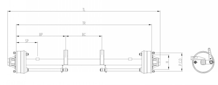Схема сельскохозяйственная мост с тормозным