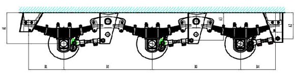 Tri-axle suspension schematics