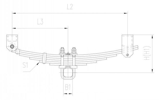 Single Axle Over-slung Suspension schematics
