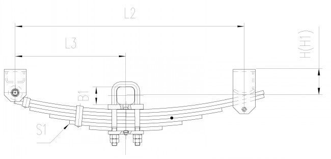 Single Axle under-slung Suspension schematics